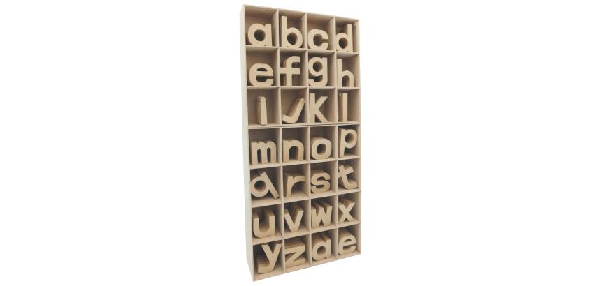Solid Display with Small Kraft Paper Alphaet Letters - Kraft