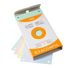 Étui de 100 fiches - bristol quadrillé 5x5 perforé 100x150mm - Couleurs assorties