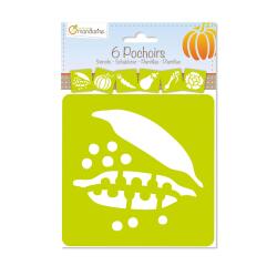 Set de 6 pochoirs enfants, Légumes - Vert