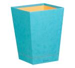 Rhodiarama corbeille à papier simili cuir italien 27x27x32 cm - Turquoise