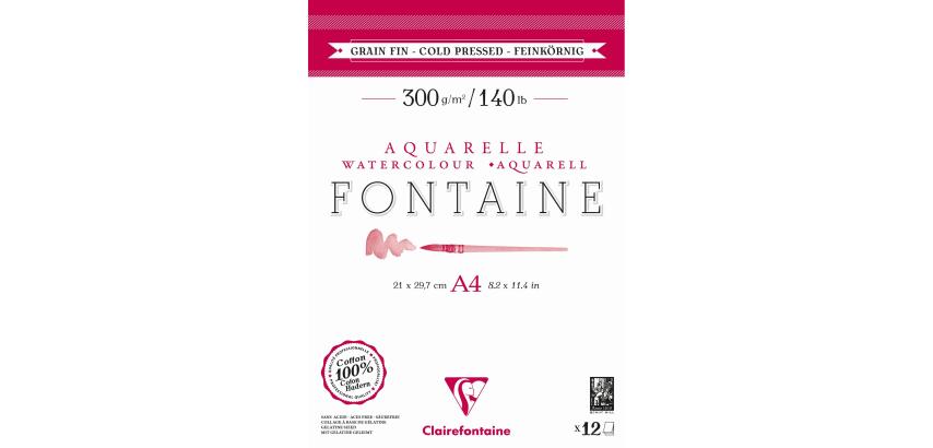Fontaine bloc collé 2 côtés 12F A4 300g grain fin