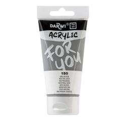 Darwi For You, Acrylfarbe, Tube 75 ml - Neutralgrau