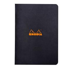 Cahier piqué Rhodia Classic 14,8x21 cm 96 pages ligné non détachables 80g - Noir