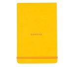 Rhodiarama Webnotepad 9x14 cm, mit festem Einband, 96 Blatt liniert, mikroperforiert, Papier elfenbein 90g, mit Gummizugverschluss - Narzisse