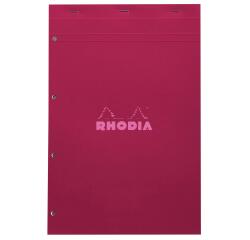 Rhodia Couleur Pad - No.20 - 21 x 21.8 cm - 5 x 5 Ruling - 80 Sheets - Top Stapled - Plum