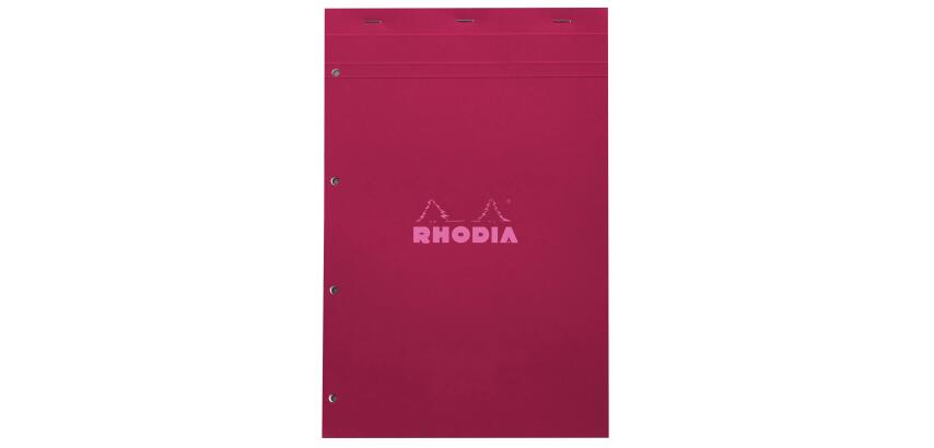 Rhodia Couleur Pad - No.20 - 21 x 21.8 cm - 5 x 5 Ruling - 80 Sheets - Top Stapled - Plum