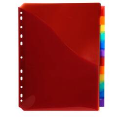 Exacompta PP Dividers, A4, maxi, 12 part - Assorted colours