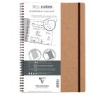 My.Notes Age Bag cahier reliure intégrale à marges détachables A4 120 pages détachables DOT + cadre en-tête - Tabac