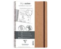 My.Notes Age Bag cahier reliure intégrale à marges détachables A4 120 pages détachables DOT + cadre en-tête - Tabac