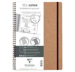 My.Notes Age Bag cahier reliure intégrale à marges détachables A4 120 pages détachables DOT + cadre en-tête - Tabac