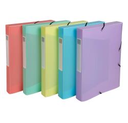 Archivbox Exabox A4 PP 700µ, Rückenbreite 40mm, Chromaline Pastell - Farben sortiert