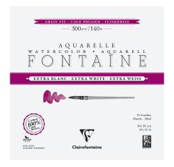 Fontaine Extraweiß feinkörnig, Block 4-seitig geleimt, 15 Bogen 300g 30x30 cm