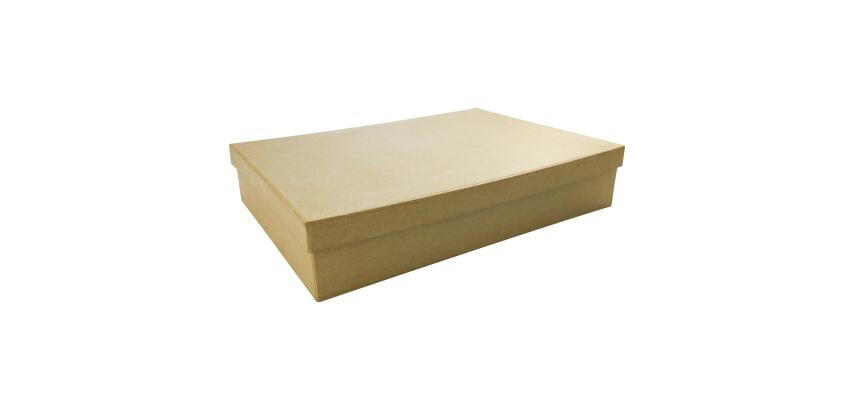 Braunes Pappmaché, Schachtel A4 21x29,7x5,5 cm - Kraft