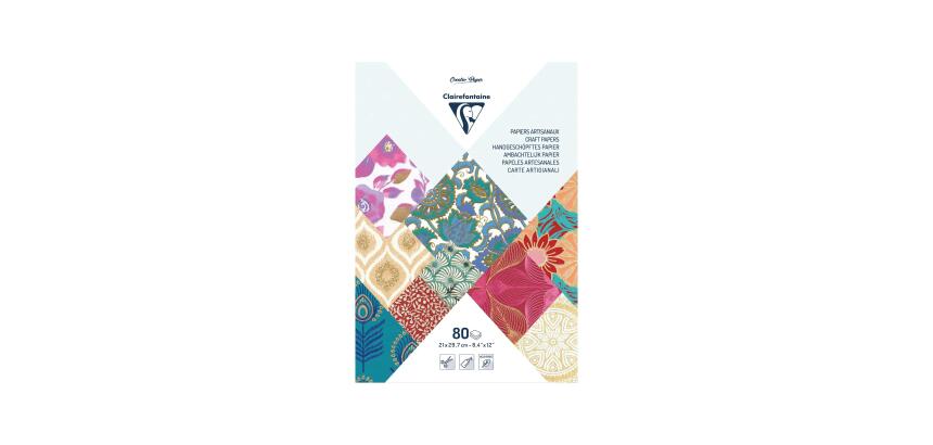 PAPIERS DU MONDE, Maxi bloc de 80 feuilles au format 21x29,7cm - Multicolore