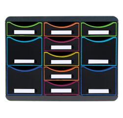 Cassettiera Storebox Multi 11 cassetti Black Office - Nero/arlecchino