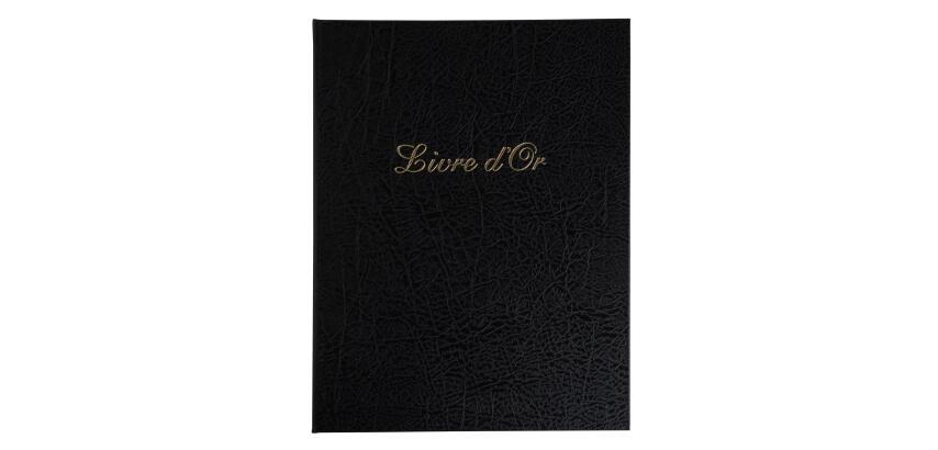 Gastenboek Balacron omslag met opschrift Livre d'Or - 100 pagina's - 27x22cm verticaal