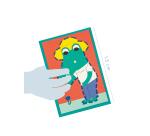 Boîte créative, Cartes à lacer, Famille Croco - Multicolore