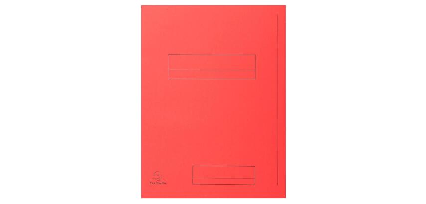 Paquet de 50 chemises pré-imprimés 2 rabats "SUPER 250" en carte 210 grammes coloris rouge