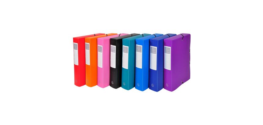 Exabox Opak PP Filing Box 60mm Spine A4. - Assorted colours