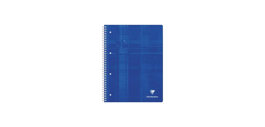 Cahier reliure intégrale A4+ 160 pages détachables perforé 4 trous petits carreaux Bleu - Bleu