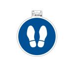 Zelfklevend bord stoppen verplicht 20cm - Blauw