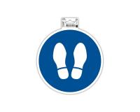 Hinweisschild, Halt, PVC, selbstklebend und rutschfest, 20cm - Blau