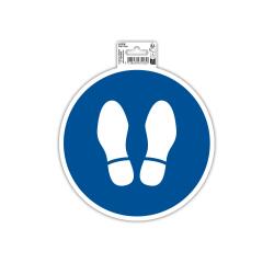 Zelfklevend bord stoppen verplicht 20cm - Blauw