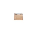 Encrier porcelaine rond et support en bois