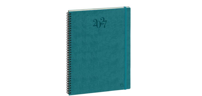 Agenda de bureau Eurotime 29S spiralé Swan 21 x 29,7 cm Semainier Janvier à Décembre 2027 - Couleurs assorties