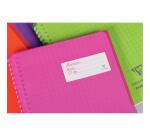 Cahier reliure intégrale enveloppante Koverbook A4+ 160 pages ligné + marge détachables perforé 4 trous couverture polypropylène transparent - Rouge