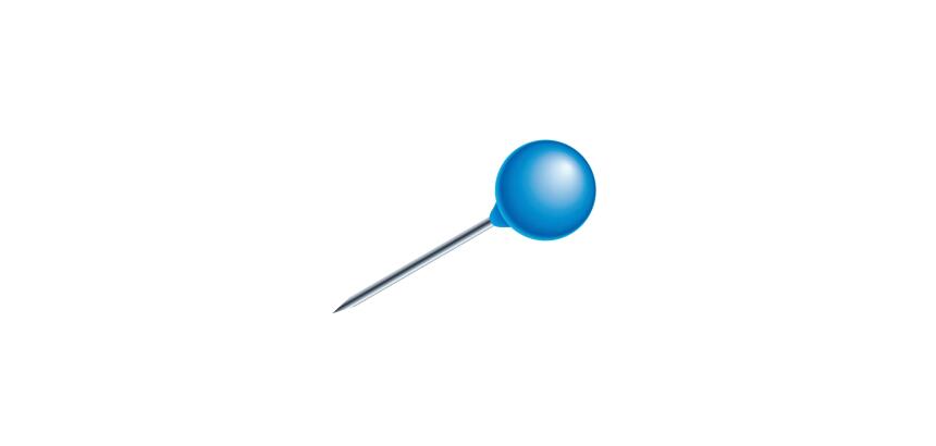 Box of 50 spherical pins - 15mm high - 6mm width