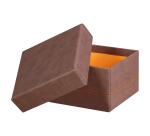 Rhodiarama set 5 boîtes gigognes simili cuir italien 44x34x16 cm - Chocolat