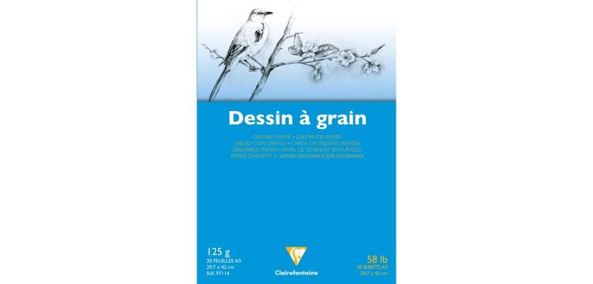 Dessin à Grain bloc collé 20F A3 125g