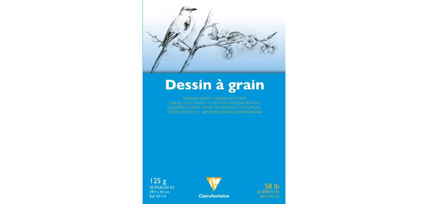 Dessin à Grain bloc collé 20F A3 125g