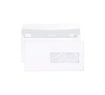 Boite de 500 Enveloppes Blanches C6/5-114x229mm - Auto-Adhésives - 80g/m2 - Fenêtre Papier Cristal 40x110 (position 30/20) - Blanc
