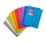 Koverbook spiraalgebonden schrift 24x32cm 80 blad klein geruit 5x5mm wraparound transparante polypropyleen omslag - Geassorteerde kleuren