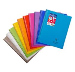 Cahier reliure intégrale enveloppante Koverbook 24x32cm 160 pages petits carreaux couverture polypropylène transparent - Assortis
