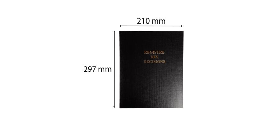 Registre des décisions 320x260 100 feuillets numérotés - Noir