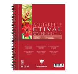 Etival Aquarellpapier, Block mit Doppelspirale A5 geleimt, 10 Blatt 200g