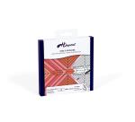 Echarpe 100% soie - 180x43cm Triangles - Blanc