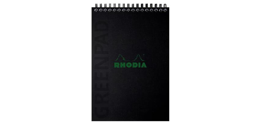<div>GREENPAD perfect binding notebook, A5+, lined, black</div>