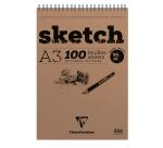 Sketch bloc spiralé 100F A3 90g - Blanc