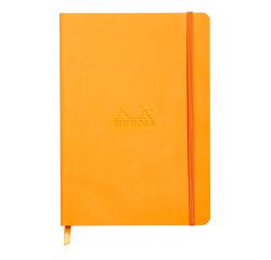 Rhodiarama carnet souple A5 160 pages dot papier ivoire 90g fermeture élastique - Orange