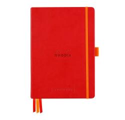 Rhodiarama Goalbook A5 met hardcover, 120 blad gestippeld wit papier van 90g - Klaproosrood