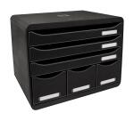 Cassettiera Store-Box 6 cassetti Glossy - Nero glossy