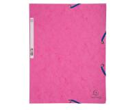Chemise 3 rabats à élastiques carte lustrée 400g/m2 - A4 - Rose