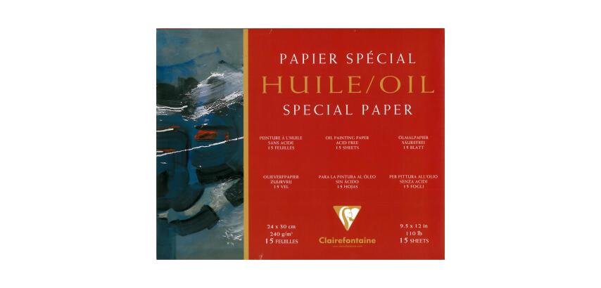 Papier Huile bloc collé 4 côtés 15F 24x30cm 240g