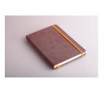 Rhodiarama carnet rembordé rigide A5 192 pages ligné papier ivoire 90g fermeture élastique - Chocolat