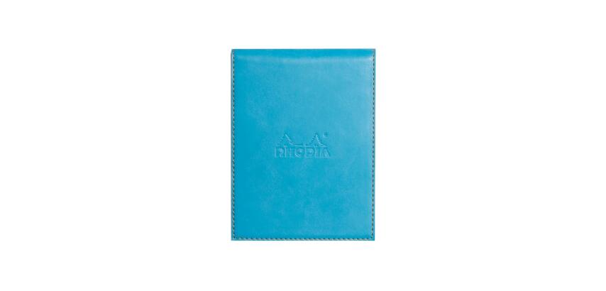 Rhodiarama porte-bloc avec porte-crayon + bloc N°12 ligné - Turquoise