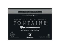 Fontaine Noir bloc collé 4 côtés 15F 26x36cm 300g grain fin